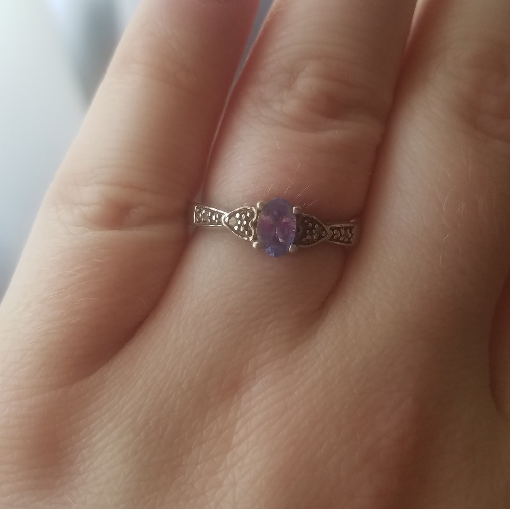 Sterling silver tanzanite ring
